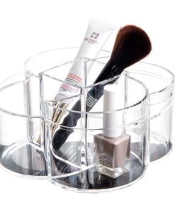 Makeup akryl organizer i rund til pensler og kosmetik