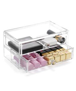 akryl makeup box og beholder med 2 skuffer.5